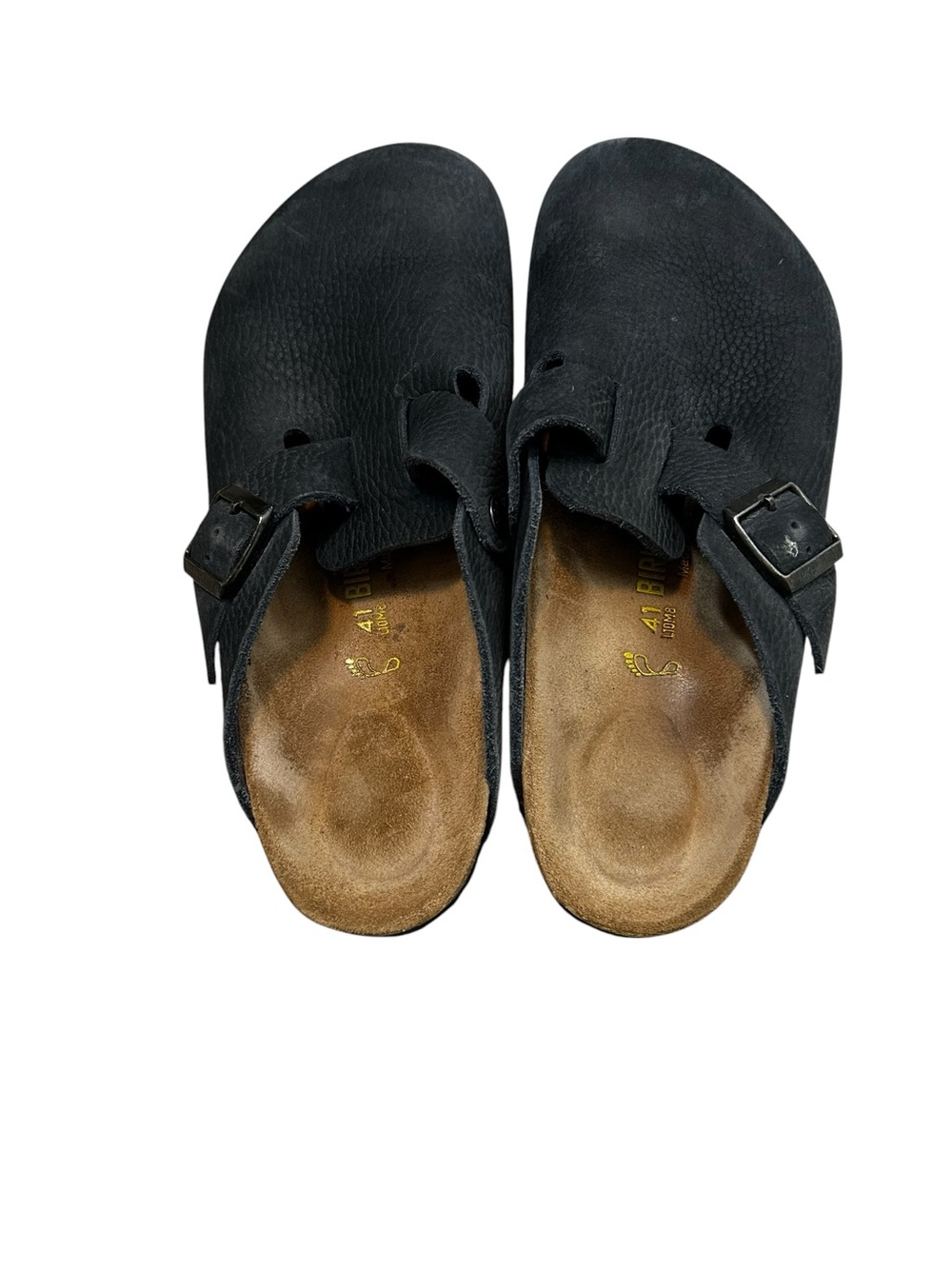 Birkenstock Boston Oiled Leather Cloud Black Women’s Size 41 L10 M8 Comfort Mule - Picture 4 of 7